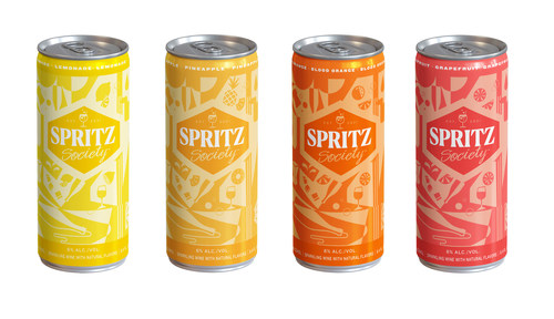 Spritz Society: A Modern Twist on the Classic Spritz. Available in Lemonade, Pineapple, Blood Orange, and Grapefruit.