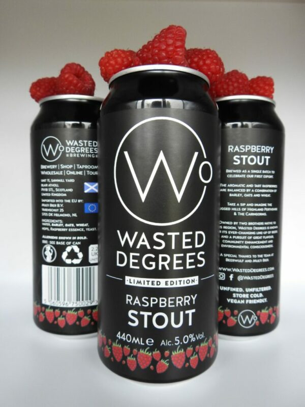 To go with story by Julia  Bryce. Wasted Degrees Brewery has secured its first export deal Picture shows; One of the beers. Wasted Degrees Brewery, Blair Atholl. Supplied by Wasted Degrees Brewery Date; Unknown