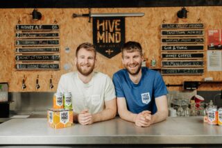 L-R-Kit-and-Matt-Newell-co-founders-of-Hive-Mind-at-the-meadery-bar-in-Caldicot--320x213