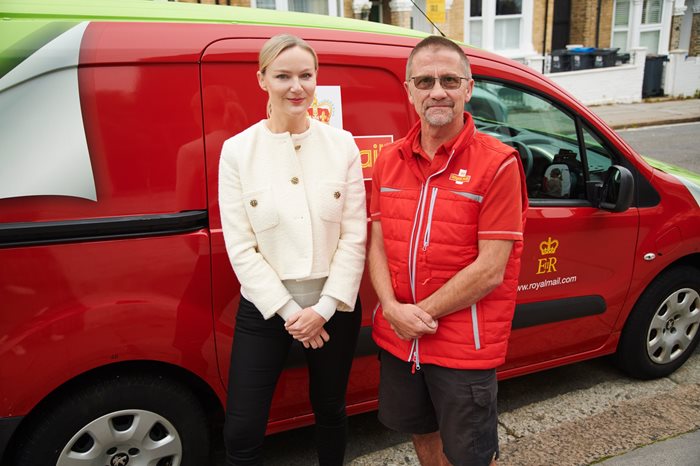 Nespresso-UK-I-CEO-Anna-Lundstrom-with-Royal-Mail-postie-Roger-Roy-(1)