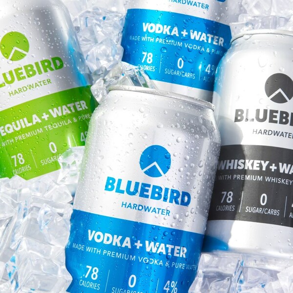 Bluebird Hardwater. Vodka + Water, Tequila + Water, Whiskey + Water