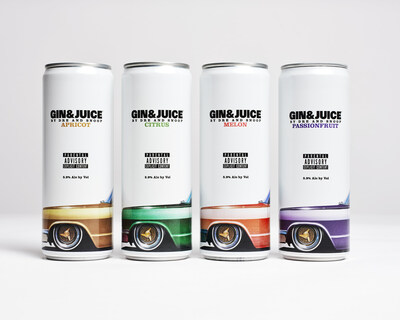 Gin &amp; Juice By Dre and Snoop will be available in four flavors: Apricot, Citrus, Melon, and Passionfruit (PRNewsfoto/Gin &amp; Juice By Dre and Snoop)