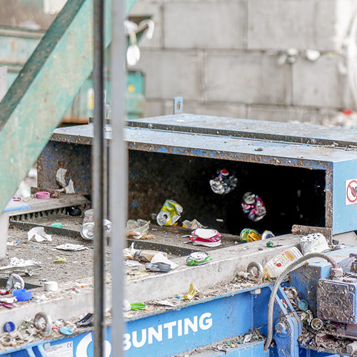 Bunting's Eddy Current Separator and Overband Magnet in operation at Parry &amp; Evans Recycling plant